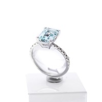 Juweel Ring witgoud 18 karaat briljanten met Aquamarijn 'CV-1373-TWDH' Juweel Ring witgoud 18 karaat briljanten met Aquamarijn 'CV-1373-TWDH'