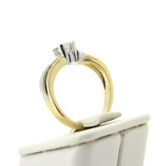 Juweel Ring Solitaire bicolor goud 18 karaat briljant 'CV-1386-TWDH'