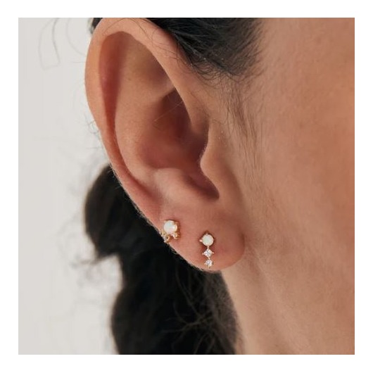 Juweel Ania Haie Ear Edit Kyoto Opal Sparkle Crown Barbell Single Earrings E047-05G
