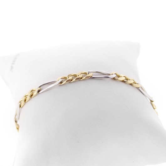 Juweel Armband Figaro bicolor goud 18 karaat 'CV-1443-TWDH'