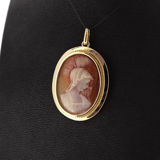 Juweel Hanger Camee Geelgoud 18 karaat 'CV-1460-TWDH' Juweel Hanger Camee Geelgoud 18 karaat 'CV-1460-TWDH'