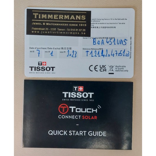 Horloge Tissot T-touch Connect Solar T121.420.47.051.03 '73935-721-TWDH'