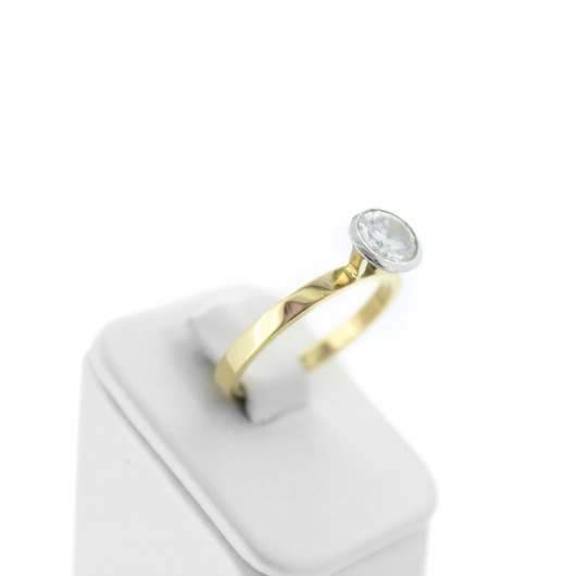 Juweel Ring solitair bicolor goud 18 karaat briljant  '74661-1399-TWDH'