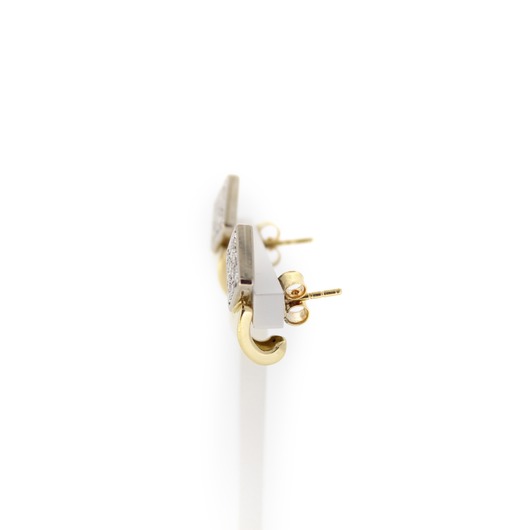 Juweel Oorbellen bicolor goud 18 karaat Briljanten '75054-1445-TWDH'