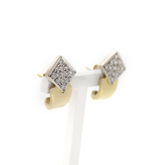 Juweel Oorbellen bicolor goud 18 karaat Briljanten '75054-1445-TWDH'