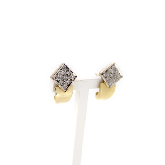 Juweel Oorbellen bicolor goud 18 karaat Briljanten '75054-1445-TWDH'