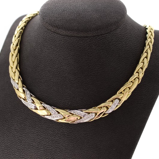 Juweel Collier bicolor goud 18 karaat briljant 'CV-1414-TWDH' Juweel Collier bicolor goud 18 karaat briljant 'CV-1414-TWDH'