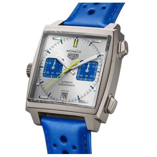 Horloge Tag Heuer Monaco Calibre 11 Automatic Chronograph Racing Blue CAW218C.FC6548 Limited edition