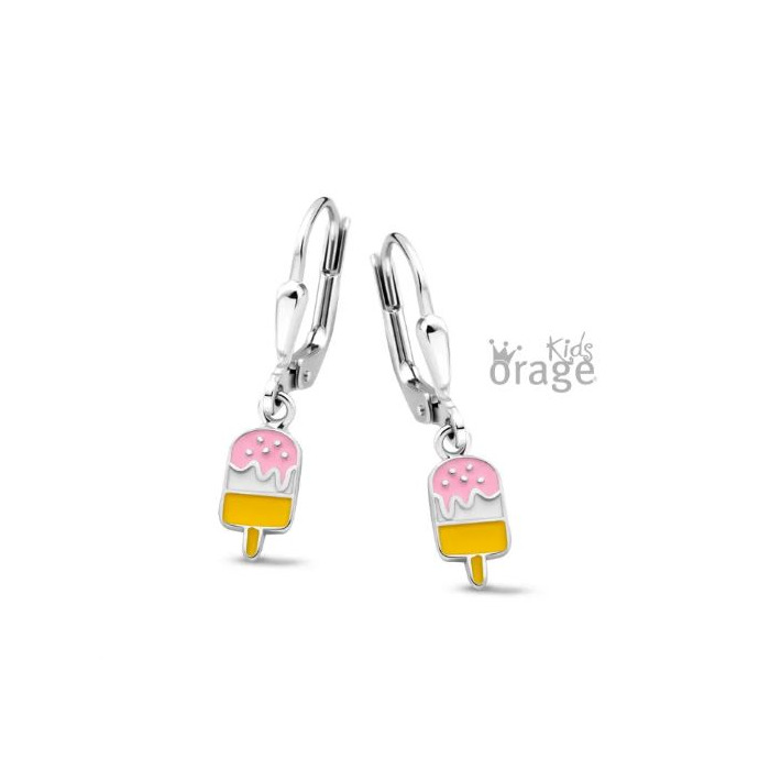 Juweel ORAGE KIDS OORSLINGERS IJSJE ROZE GEEL K2606 