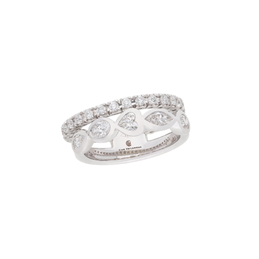 Juweel Clem Vercammen Collection ring 18 karaat witgoud met diamant A10930/W-W