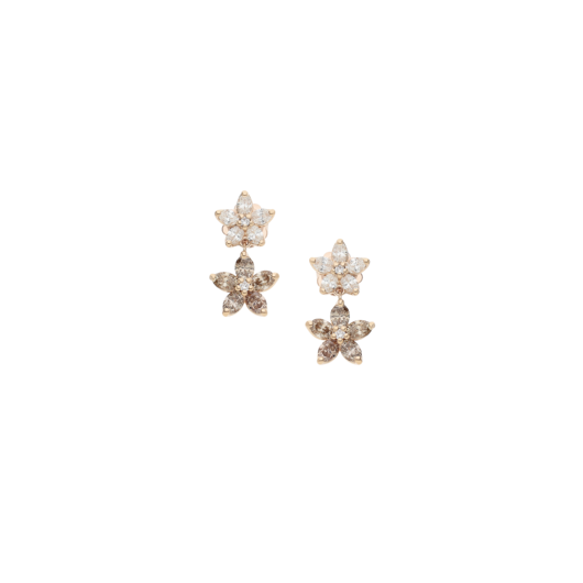 Juweel Clem Vercammen Collection Bloom oorstekers 18 karaat rosé goud met diamant B8893/WBR-R