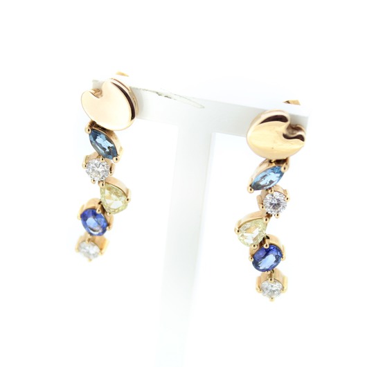 Juweel Oorbellen rosé goud 18 karaat briljant kleursteen '75293-1465-TWDH' Juweel Oorbellen rosé goud 18 karaat briljant kleursteen '75293-1465-TWDH'