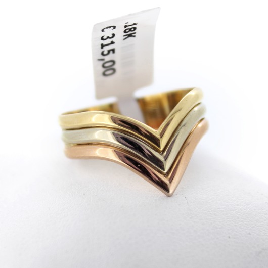 Juweel Ring Tricolor goud 18 karaat 'CV-1473-TWDH' 