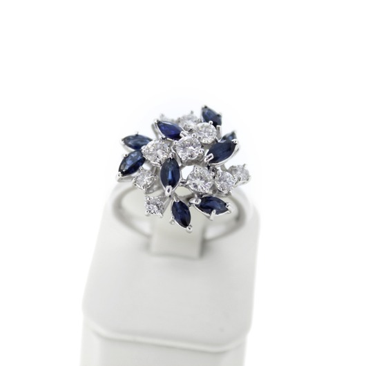 Juweel Ring witgoud 18 karaat briljanten Saffier 'CV-1476-TWDH' Juweel Ring witgoud 18 karaat briljanten Saffier 'CV-1476-TWDH'