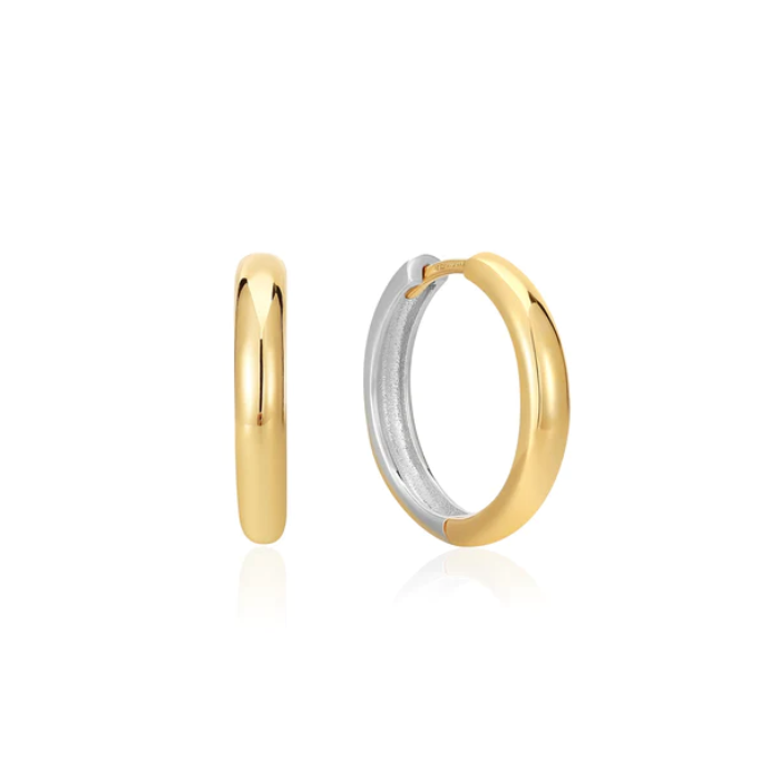 Juweel ANIA HAIE TURN ON THE CHARM TWO TONE HOOP EARRINGS E048-01T