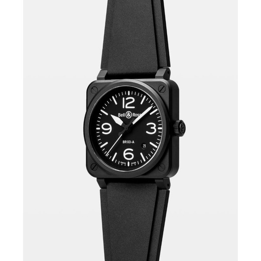 Horloge BELL & ROSS AUTO BLACK MAT CERAMIC 41MM BR03A-BL-CE/SRB