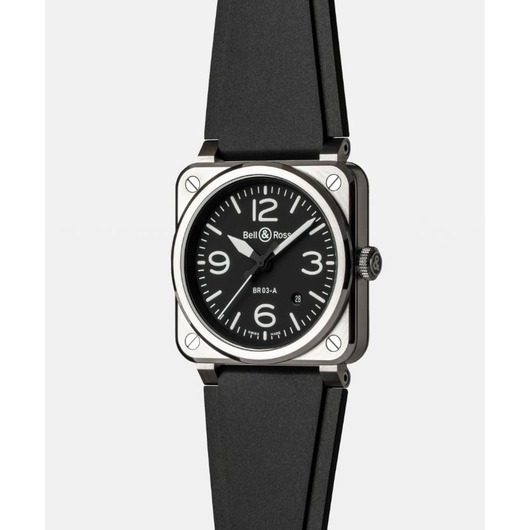 Horloge BELL & ROSS AUTO BLACK STEEL BR03A-BL-ST/SRB