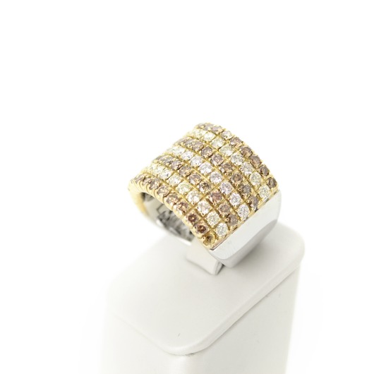 Juweel Hulchi Belluni ring bicolor goud 18 karaat briljanten '76241-1216-TWDH'