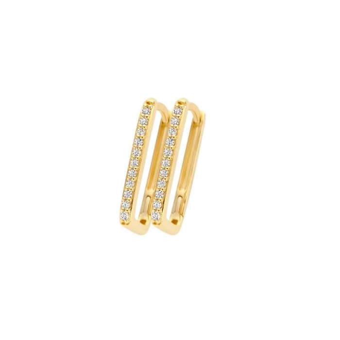 Juweel Blush Oorringen Geelgoud 14 karaat zirconium 7318YZI