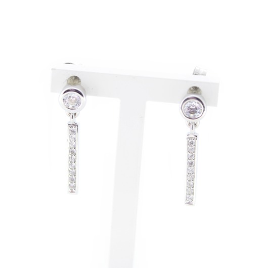 Juweel Oorbellen witgoud 18 karaat zirconium '76709-1627-TWDH' Juweel Oorbellen witgoud 18 karaat zirconium '76709-1627-TWDH'