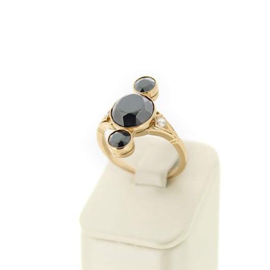 Juweel Ring rosé goud 18 karaat briljanten en Hematiet 'CV-1638-TWDH' Juweel Ring rosé goud 18 karaat briljanten en Hematiet 'CV-1638-TWDH'