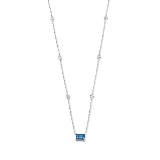 Juweel Clem Vercammen Collection 18 karaat Witgoud Collier London Blue Briljant 4412 Juweel Clem Vercammen Collection 18 karaat Witgoud Collier London Blue Briljant 4412