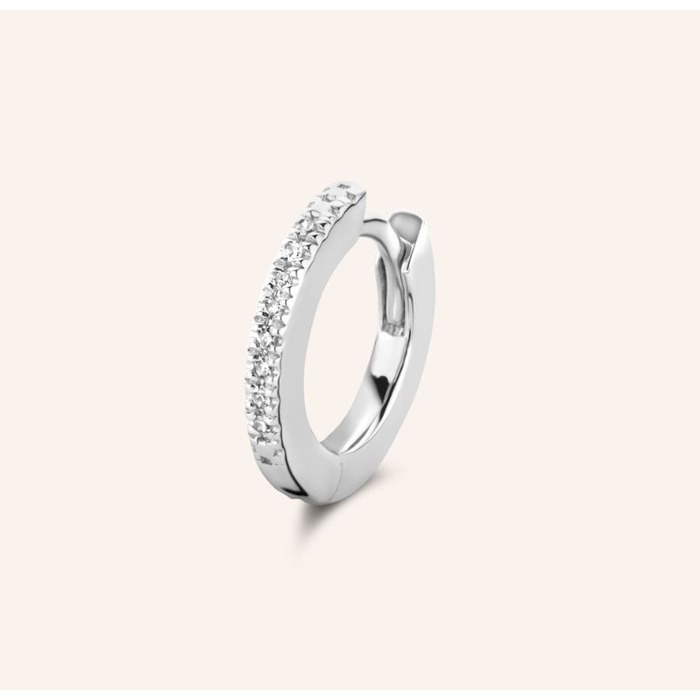 Juweel DIAMANTI PER TUTTI CIRCLE SINGLE HUGGER HOOP EARRING M2151 WHITE 