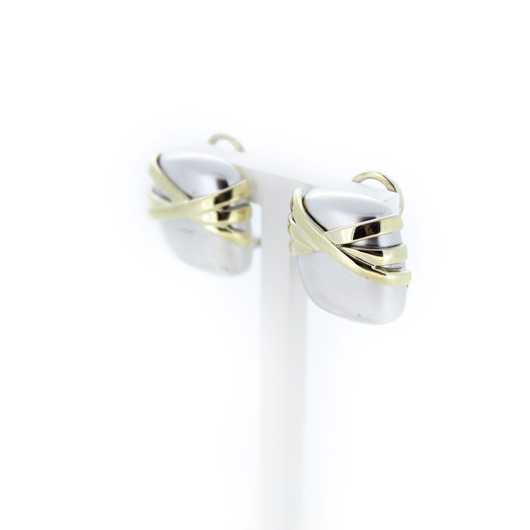 Juweel Oorbellen bicolor goud 14 karaat 'CV-1648-TWDH' Juweel Oorbellen bicolor goud 14 karaat 'CV-1648-TWDH'