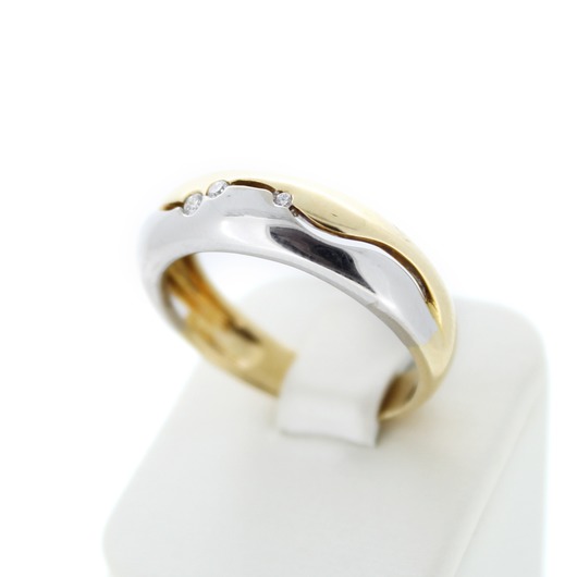 Juweel Ring Bicolor goud 18 karaat briljanten 'CV-1651-TWDH'