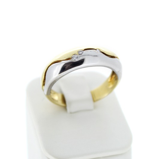 Juweel Ring Bicolor goud 18 karaat briljanten 'CV-1651-TWDH'