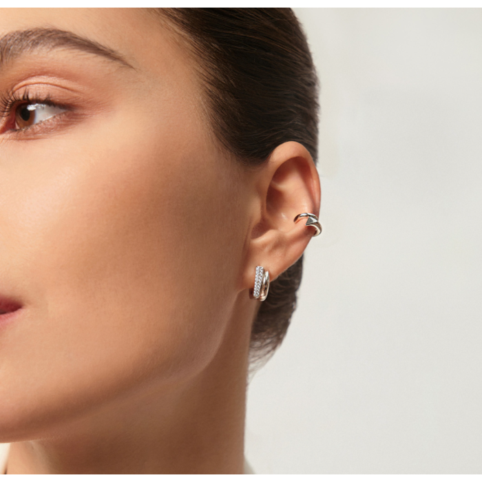 Juweel ANIA HAIE TOUGH LOVE DOUBLE HUGGIE HOOP EARRINGS E051-04H