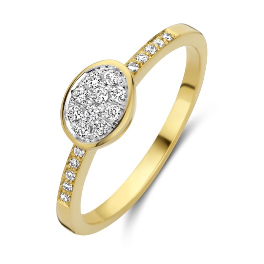 Juweel Femme Adorée ring 18 karaat geelgoud diamant 0.13CT 03R0325/1