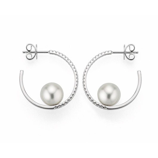 Juweel Yana Nesper Earstuds Pearl 18k white gold briljant SD151-7 Juweel Yana Nesper Earstuds Pearl 18k white gold briljant SD151-7