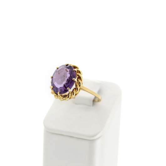 Juweel Ring geelgoud 18 karaat gezet met Amethist '77717-1712-TWDH' Juweel Ring geelgoud 18 karaat gezet met Amethist '77717-1712-TWDH'