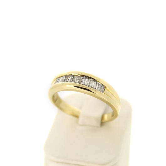 Juweel Ring geelgoud 18 karaat baguette diamanten 'CV-1718-TWDH' Juweel Ring geelgoud 18 karaat baguette diamanten 'CV-1718-TWDH'