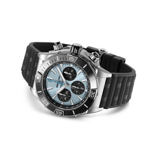 Horloge Breitling Super Chronomat B01 44 ICEBLUE black rubber PB0136251C1S1