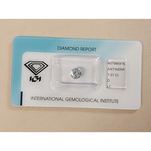 Juweel Briljant 1.01ct D/I.F.   3 x exellent  '78615-1731-TWDH' Juweel Briljant 1.01ct D/I.F.   3 x exellent  '78615-1731-TWDH'