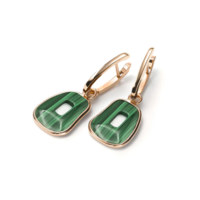 Juweel Mattioli Puzzle frame earrings rosé gold and Malachite MOR054B042H Juweel Mattioli Puzzle frame earrings rosé gold and Malachite MOR054B042H