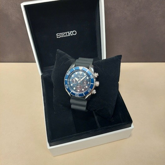 Horloge SEIKO PROSPEX SOLAR CHRONO SS ZWART BLAUW 200M SSC759J1