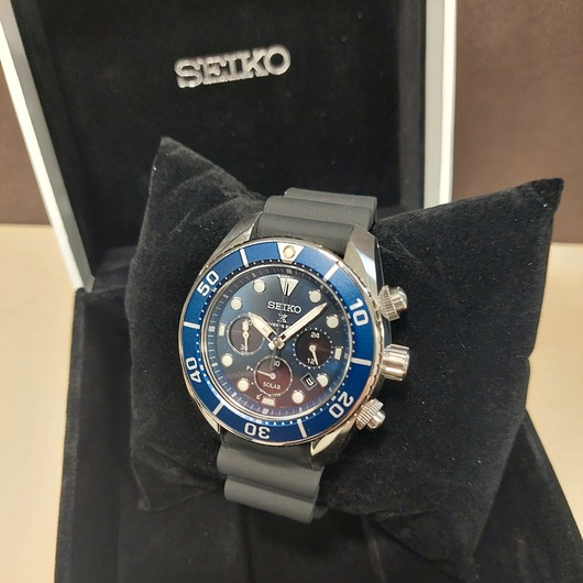 Horloge SEIKO PROSPEX SOLAR CHRONO SS ZWART BLAUW 200M SSC759J1