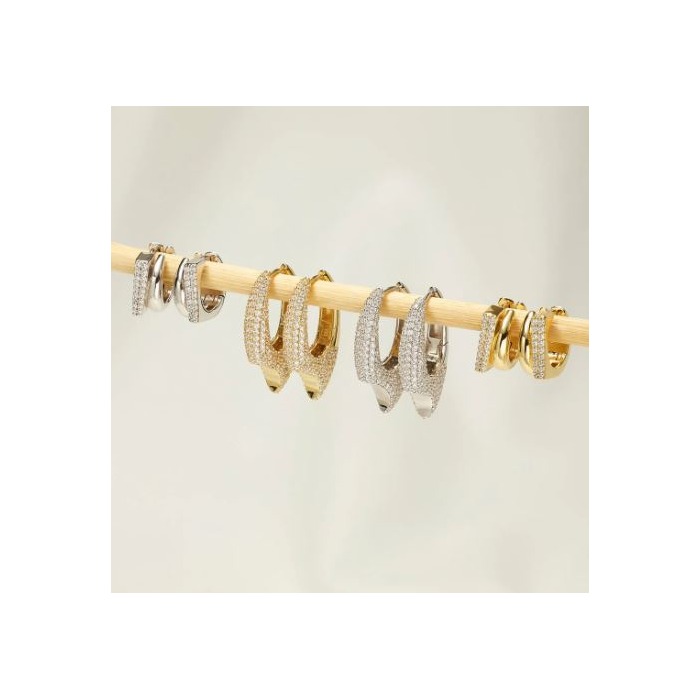 Juweel ANIA HAIE TOUGH LOVE DOUBLE HUGGIE HOOP EARRINGS E051-04G