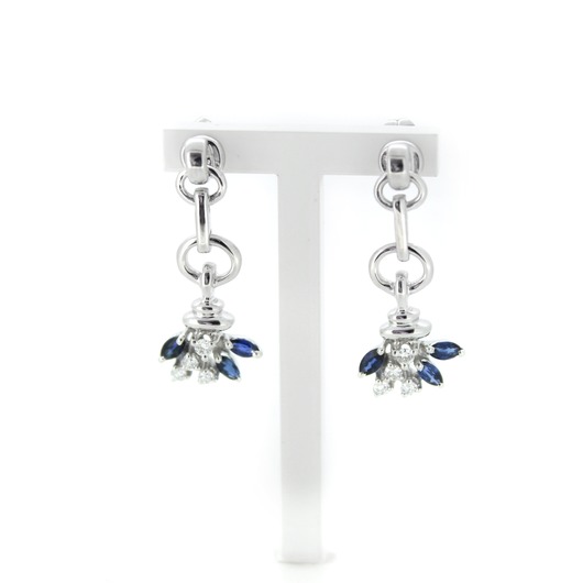 Juweel Oorbellen witgoud 18 karaat briljanten saffier '79584-1771-TWDH' Juweel Oorbellen witgoud 18 karaat briljanten saffier '79584-1771-TWDH'