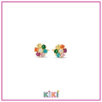 Juweel Kiki oorbellen zilver pleetgoud bloem 65004W Juweel Kiki oorbellen zilver pleetgoud bloem 65004W