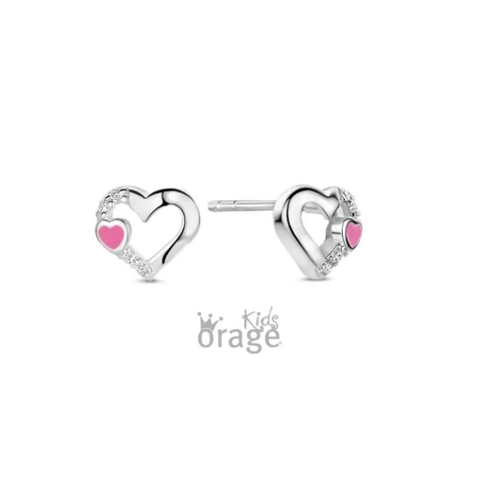 Juweel ORAGE KIDS OORRINGEN HART ROZE K2789 