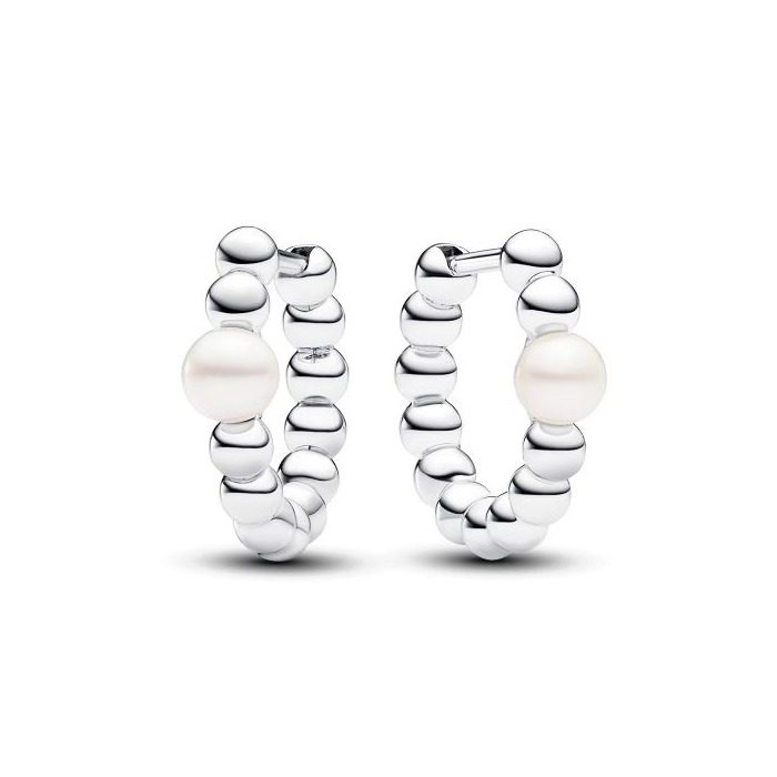 Juweel PANDORA HOOP EARRINGS WITH PEARL 293178C01
