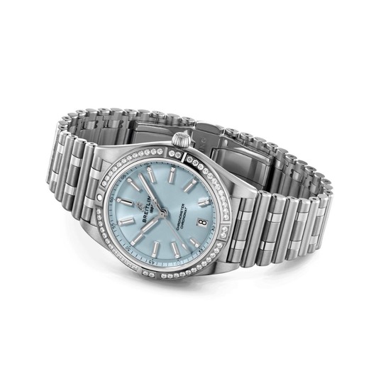 Horloge Breitling Chronomat Automatic 36 steel gems Ice Blue G10380591C1G1