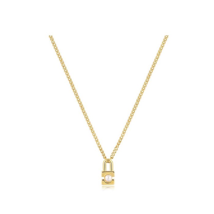 Juweel ANIA HAIE MODERN MUSE PEARL PADLOCK NECKLACE N054-02G