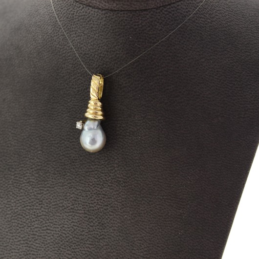 Juweel Hanger Tahiti Parel geelgoud 18 karaat briljant 'CV-2060-TWDH' Juweel Hanger Tahiti Parel geelgoud 18 karaat briljant 'CV-2060-TWDH'