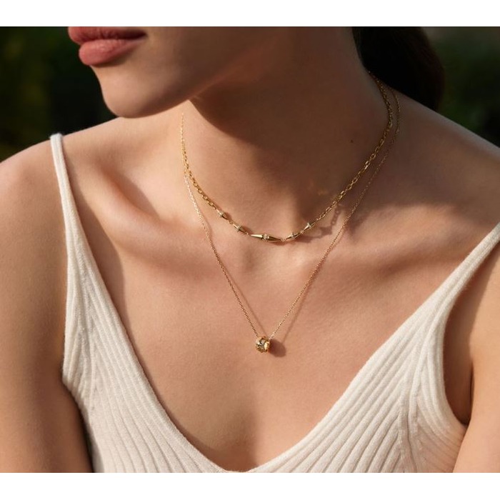 Juweel ANIA HAIE POLISHED PUNK GEOMETRIC SPARKLE PENDANT NECKLACE N053-02G 