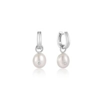 Juweel Ania Haie Pearl Power Pearl Drop Sparkle Huggie Hoop Earrings E043-04H  Juweel Ania Haie Pearl Power Pearl Drop Sparkle Huggie Hoop Earrings E043-04H